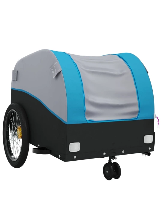 Dviračio priekaba, juodos ir mėlynos spalvos, 30kg, geležis
