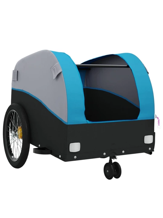 Dviračio priekaba, juodos ir mėlynos spalvos, 30kg, geležis