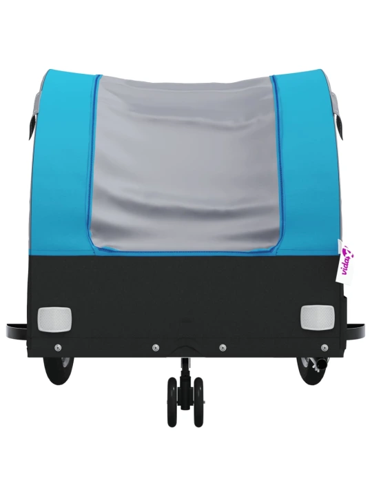 Dviračio priekaba, juodos ir mėlynos spalvos, 30kg, geležis