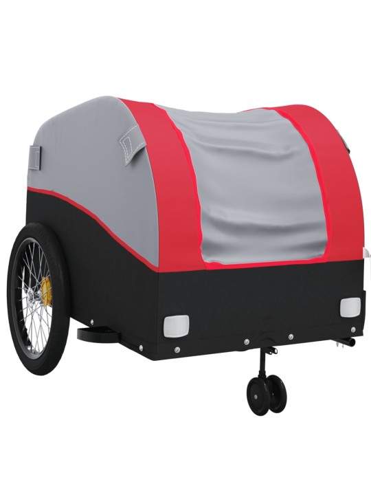 Dviračio priekaba, juodos ir raudonos spalvos, 45kg, geležis