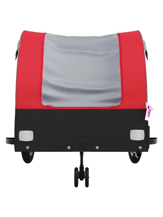 Dviračio priekaba, juodos ir raudonos spalvos, 45kg, geležis