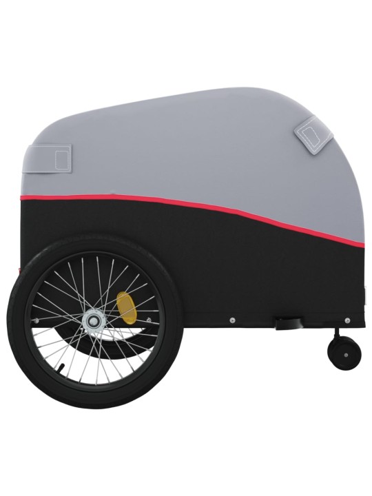 Dviračio priekaba, juodos ir raudonos spalvos, 45kg, geležis
