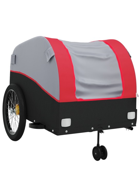 Dviračio priekaba, juodos ir raudonos spalvos, 45kg, geležis