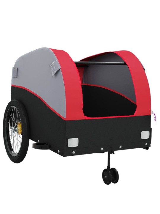 Dviračio priekaba, juodos ir raudonos spalvos, 45kg, geležis
