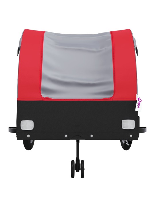 Dviračio priekaba, juodos ir raudonos spalvos, 45kg, geležis