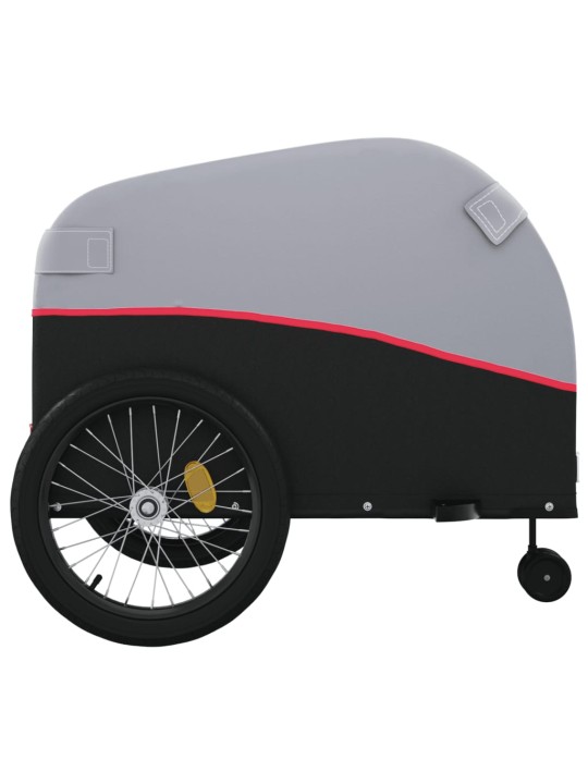 Dviračio priekaba, juodos ir raudonos spalvos, 45kg, geležis