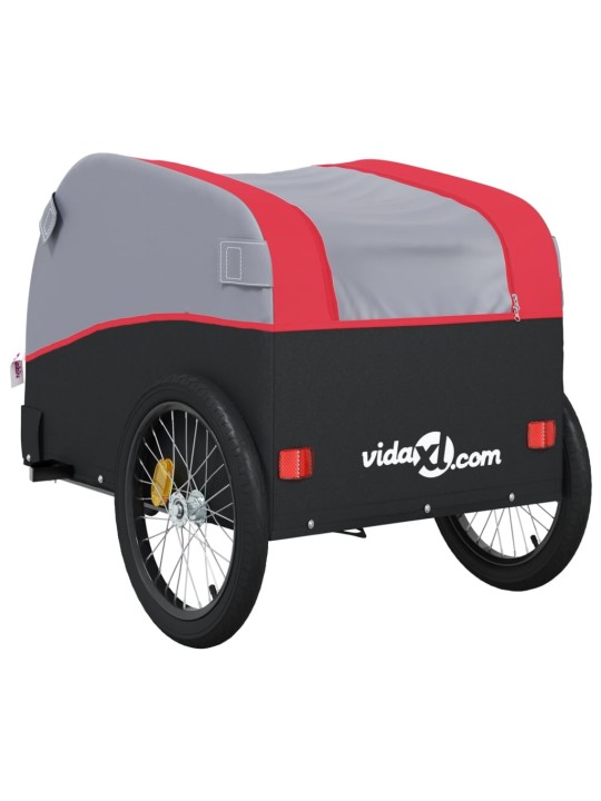Dviračio priekaba, juodos ir raudonos spalvos, 45kg, geležis