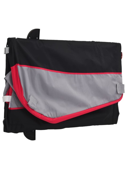 Dviračio priekaba, juodos ir raudonos spalvos, 45kg, geležis