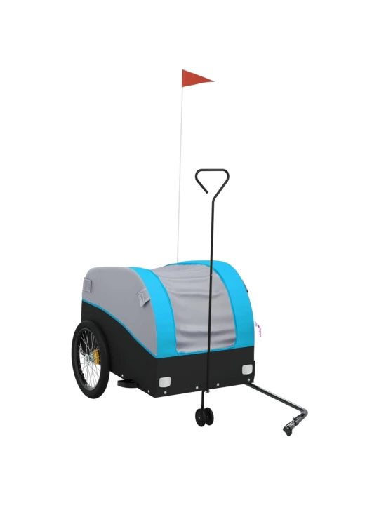 Dviračio priekaba, juodos ir mėlynos spalvos, 45kg, geležis