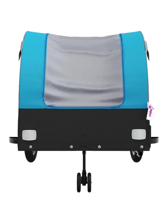 Dviračio priekaba, juodos ir mėlynos spalvos, 45kg, geležis