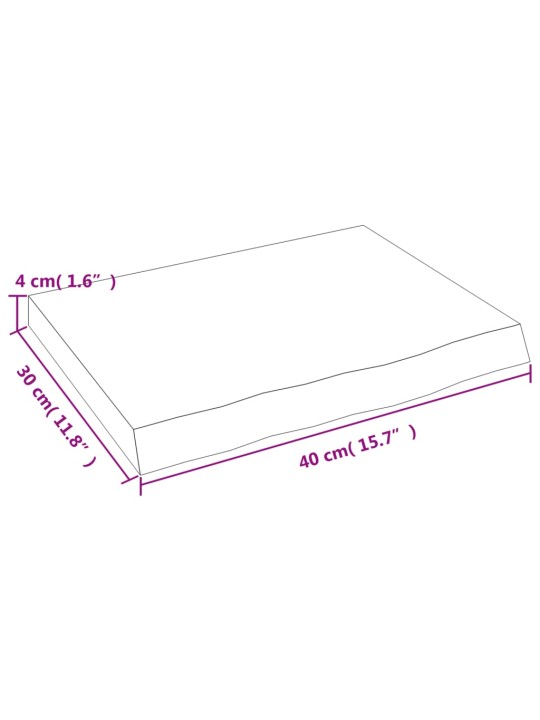 Vonios kambario stalviršis, pilkas, 40x30x(2-4) cm, mediena