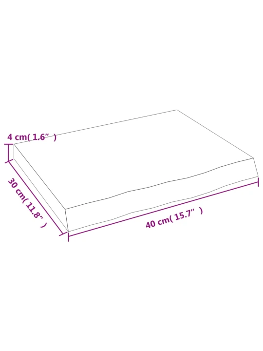 Vonios kambario stalviršis, pilkas, 40x30x(2-4) cm, mediena