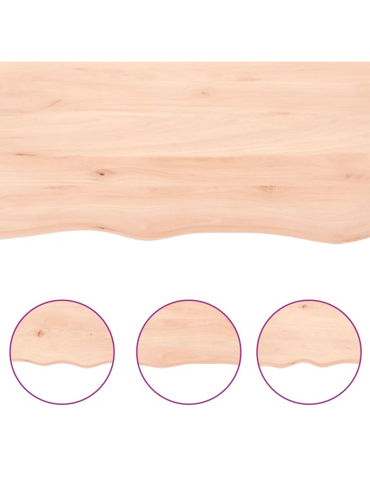 Stalviršis, 60x60x(2–4)cm, neapdorotas ąžuolo medienos masyvas