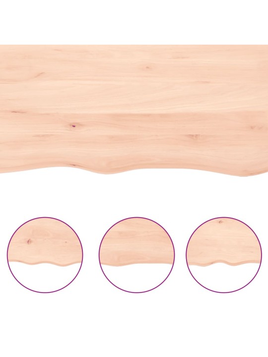 Stalviršis, 60x60x(2–6)cm, neapdorotas ąžuolo medienos masyvas