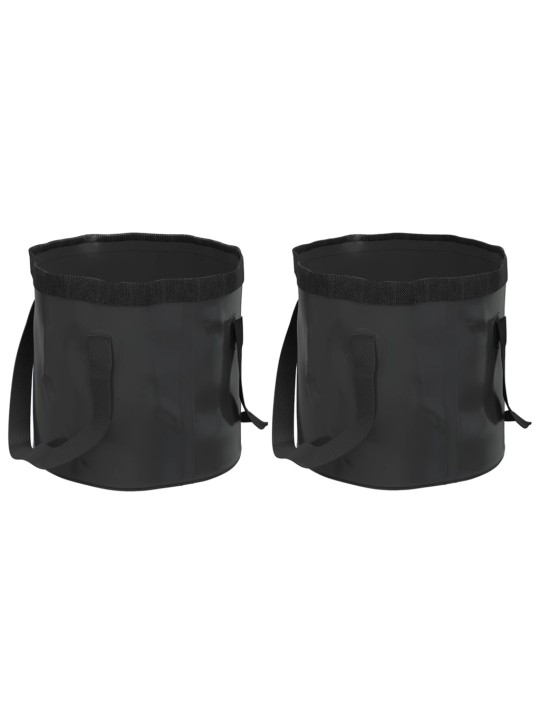 Sulankstomi kibirai, 2vnt., juodos spalvos, 20l, PVC