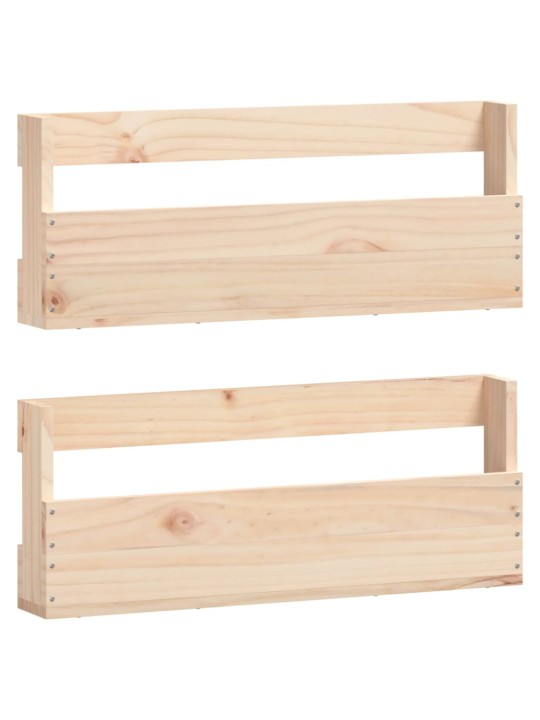 Prie sienos montuojamos batų lentynos, 2vnt., 59x9x23cm, pušis