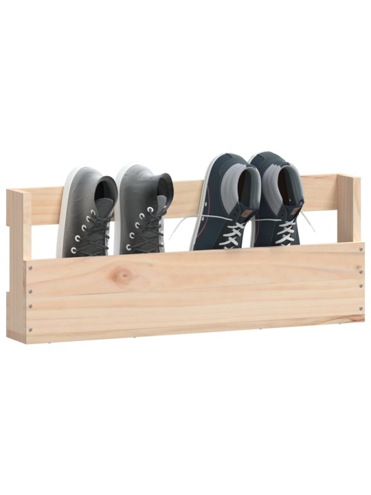 Prie sienos montuojamos batų lentynos, 2vnt., 59x9x23cm, pušis