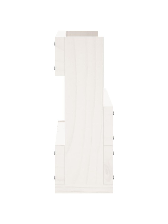 Sieninės batų lentynos, 2vnt., baltos, 59x9x23cm, pušis