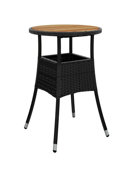 Sodo bistro komplektas su pagalvėmis, 5 dalių, juodas, ratanas