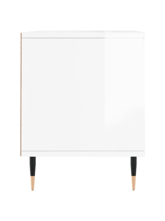 Televizoriaus spintelė, balta, 100x34,5x44,5cm, mediena, blizgi