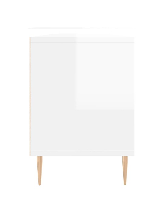 Televizoriaus spintelė, balta, 150x30x44,5cm, mediena, blizgi