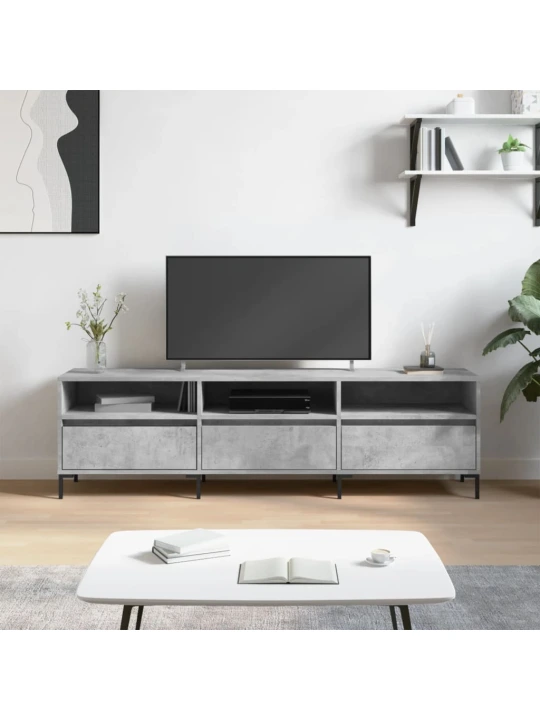 Televizoriaus spintelė, betono pilka, 150x30x44,5cm, mediena