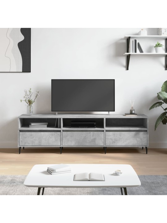 Televizoriaus spintelė, betono pilka, 150x30x44,5cm, mediena