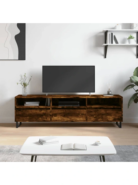 Televizoriaus spintelė, dūminio ąžuolo, 150x30x44,5cm, mediena