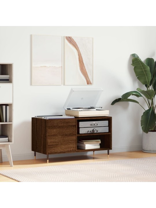 Vinilinių plokštelių spintelė, ruda, 85x38x48cm, mediena