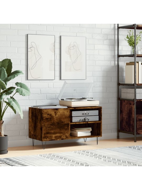 Vinilinių plokštelių spintelė, dūminė, 85x38x48cm, mediena