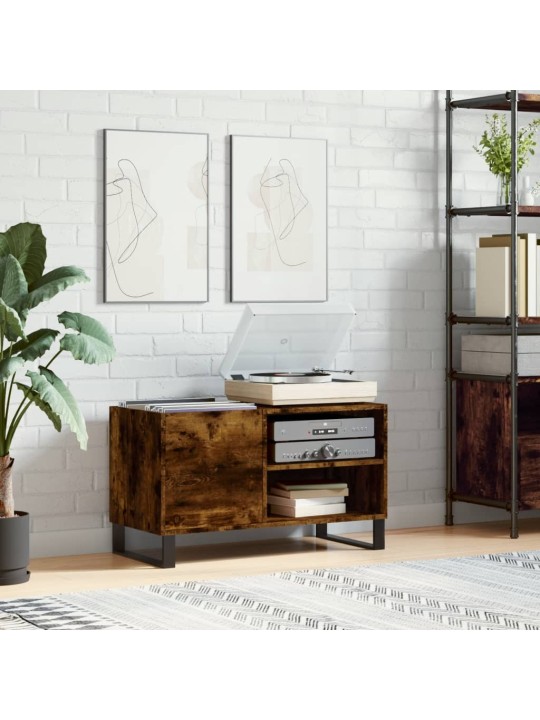 Vinilinių plokštelių spintelė, dūminė, 85x38x48cm, mediena