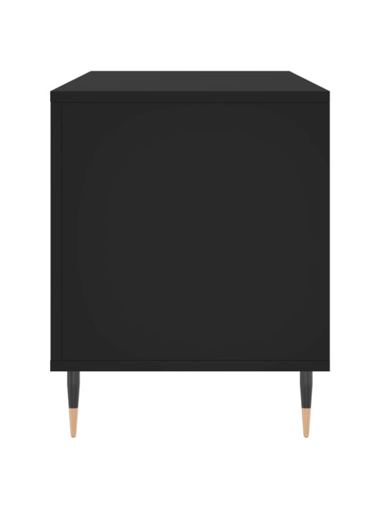 Vinilinių plokštelių spintelė, juoda, 100x38x48cm, mediena