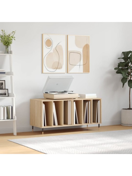 Vinilinių plokštelių spintelė, ąžuolo, 100x38x48cm, mediena