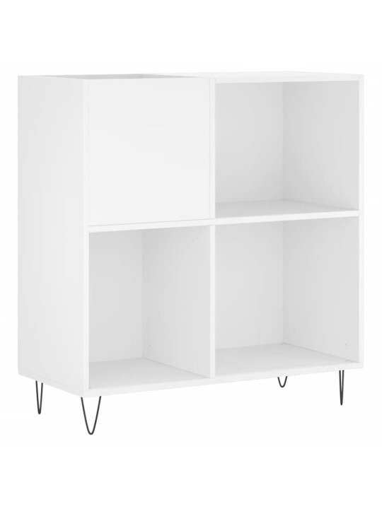 Vinilinių plokštelių spintelė, balta, 84,5x38x89cm, mediena