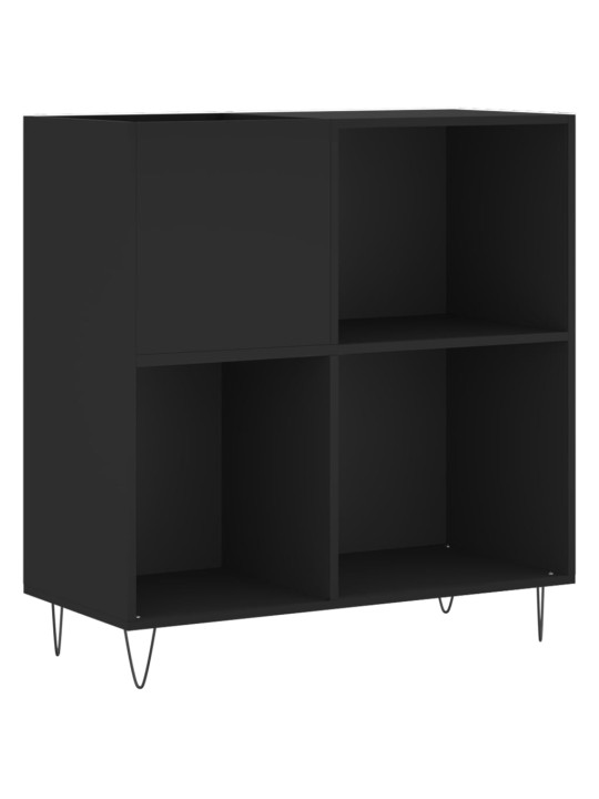 Vinilinių plokštelių spintelė, juoda, 84,5x38x89cm, mediena