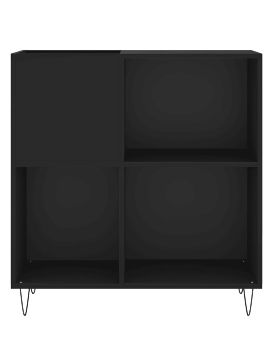 Vinilinių plokštelių spintelė, juoda, 84,5x38x89cm, mediena