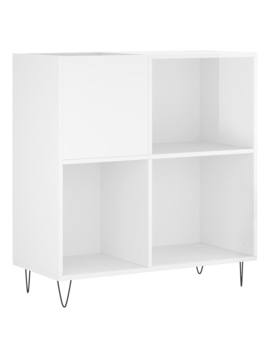 Vinilinių plokštelių spintelė, balta, 84,5x38x89cm, mediena