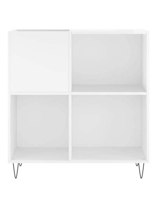 Vinilinių plokštelių spintelė, balta, 84,5x38x89cm, mediena