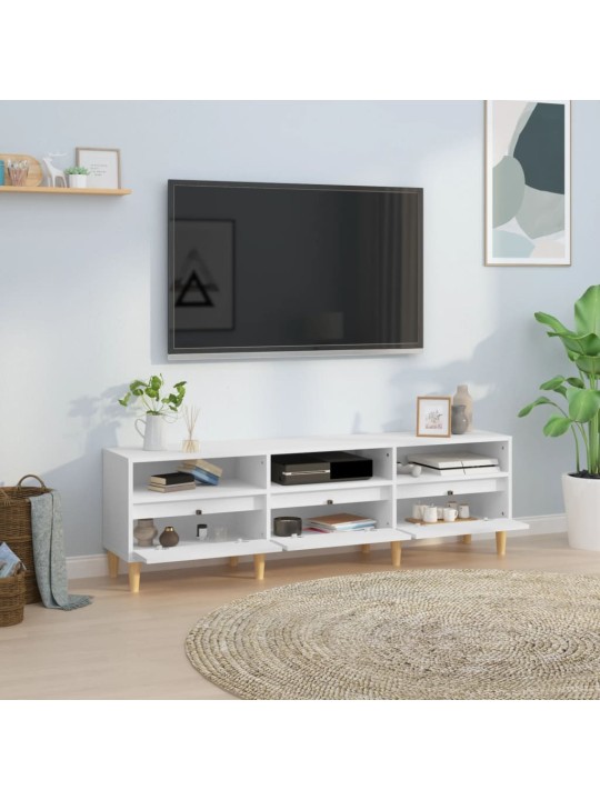Televizoriaus spintelė, balta, 150x30x44,5cm, apdirbta mediena