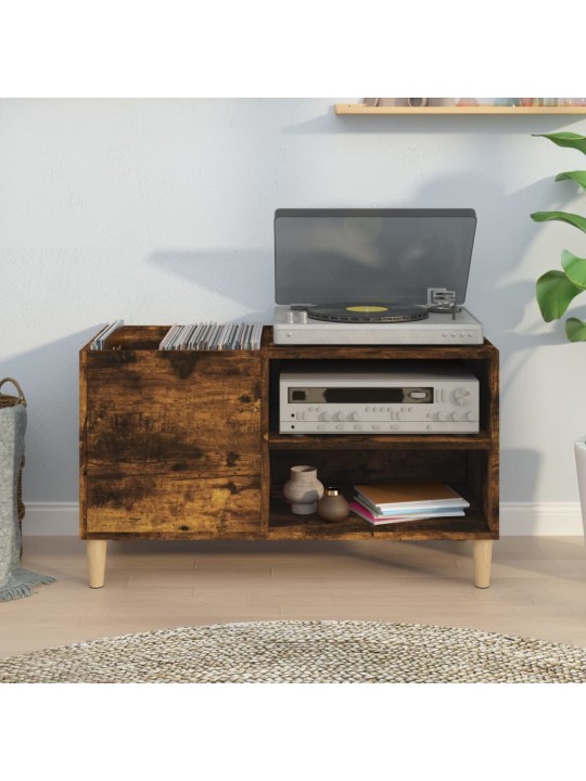 Vinilinių plokštelių spintelė, dūminė, 84,5x38x48cm, mediena
