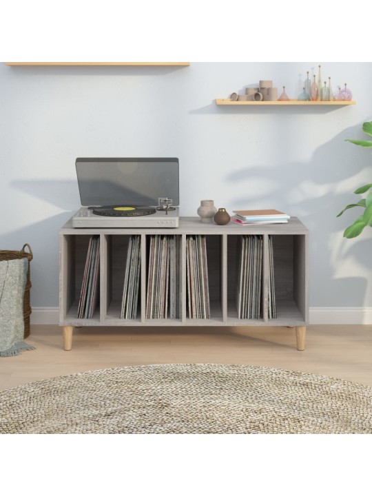 Vinilinių plokštelių spintelė, pilka, 100x38x48cm, mediena
