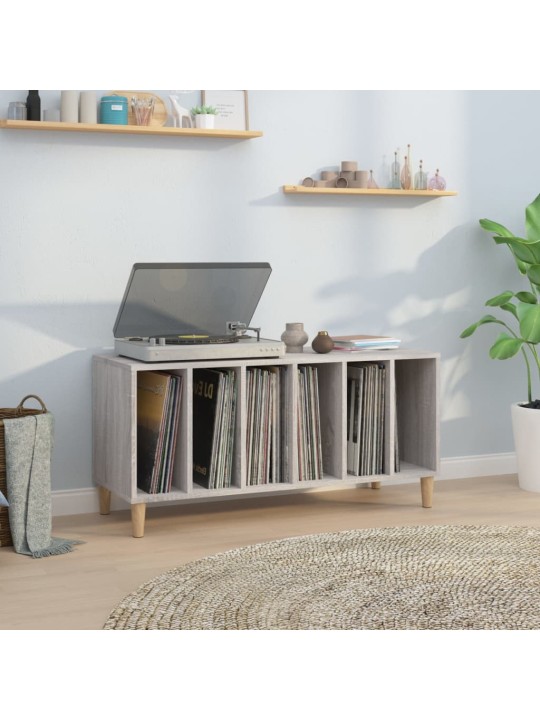 Vinilinių plokštelių spintelė, pilka, 100x38x48cm, mediena
