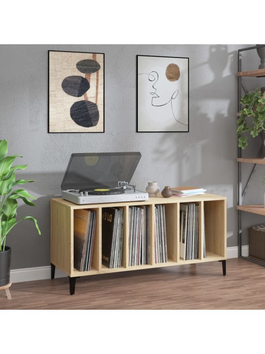 Vinilinių plokštelių spintelė, ąžuolo, 100x38x48cm, mediena