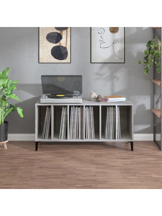 Vinilinių plokštelių spintelė, pilka, 100x38x48cm, mediena