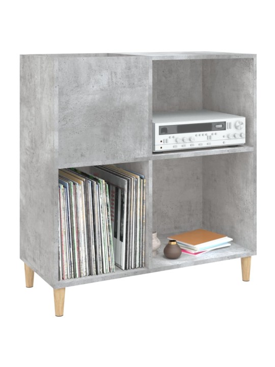 Vinilinių plokštelių spintelė, betono, 84,5x38x89cm, mediena
