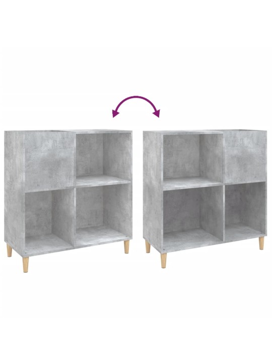 Vinilinių plokštelių spintelė, betono, 84,5x38x89cm, mediena