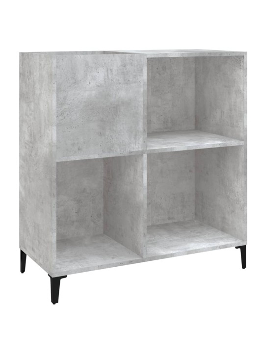 Vinilinių plokštelių spintelė, betono, 84,5x38x89cm, mediena