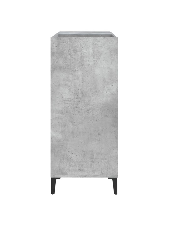 Vinilinių plokštelių spintelė, betono, 84,5x38x89cm, mediena