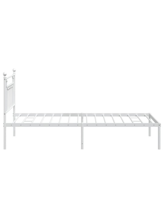 Metalinis lovos rėmas su galvūgaliu, baltos spalvos, 107x203cm