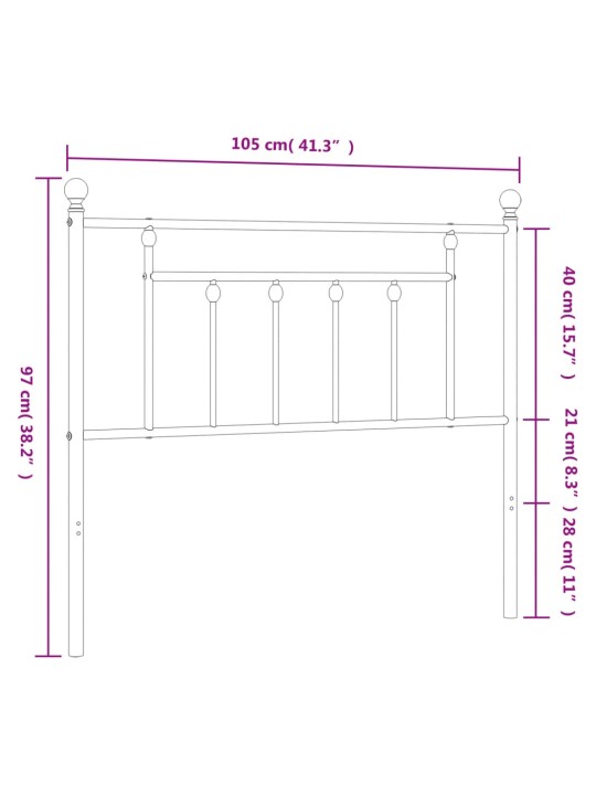 Metalinis galvūgalis, baltos spalvos, 100cm